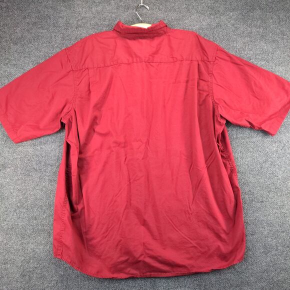 Wrangler Authentics Mens Chest Pocket Button-Down Shirt Red 2XT 100% Cotton - Picture 6 of 12